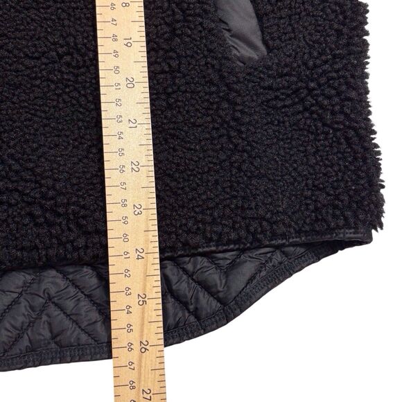 Athleta Cozy Sherpa Snap Sweatshirt Jacket Black Deep Pile Womens XS Teddy Bear - Picture 14 of 14